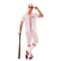 Costume de joueur de baseball rouge pour homme