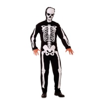 Costume de squelette avec capuche pour hommes