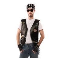 Costume de motard avec bandana et gants pour adultes