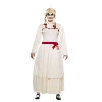 Costume de poupée diabolique avec robe blanche pour femmes