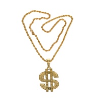 Collier en plaqué or avec symbole du dollar