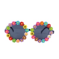 Lunettes hippie avec fleurs multicolores