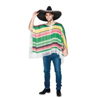Poncho mexicain coloré pour hommes