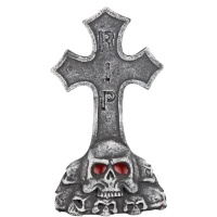 Croix de pierre tombale avec lumière 52 cm