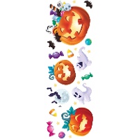 Décoration adhésive murale de fantômes et citrouille de 25 x 70 cm
