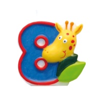 Bougie numéro 8 Girafe