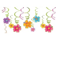 Spirales verticales en forme de fleurs hawaïennes - 12 unités