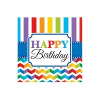 Serviettes de table Happy Birthday Rainbow 16,5 x 16,5 cm - 16 pcs.