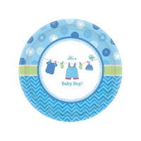 Assiettes Blue Baby Party 27 cm - 8 pcs.