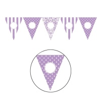 Banderole triangulaire lilas personnalisable - 8 m