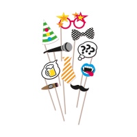 Kit photobooth pour une Crazy party - 10 pcs.