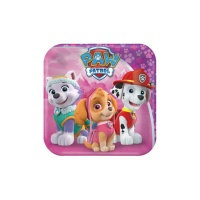 Assiettes carrées Paw Patrol 18 cm - 8 unités