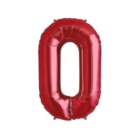Numéro géant rouge 0 ballon 100 cm