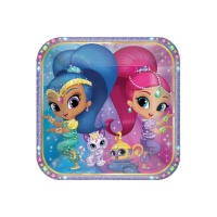 Assiettes carrées Shimmer and Shine 23 cm - 8 pièces