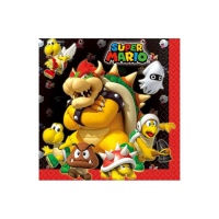 Serviettes de table Super Mario 16.5 x 16.5 cm - 16 pièces