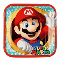 Assiettes carrées Super Mario 23 cm - 8 pcs.