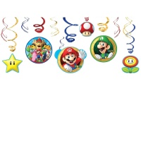 Décorations suspendues décoratives Super Mario - 12 pcs.