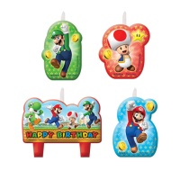 Bougies Super Mario - 4 pièces