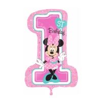 Ballon Bon Anniversaire Minnie Mouse Numéro 1 - 48 x 71 cm - Anagram