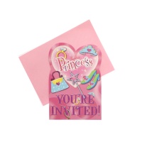 Invitations Princesse - 8 pièces