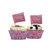 Caissettes pour cupcake princesse avec picots - 24 pcs.
