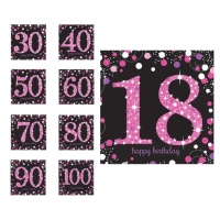 Serviettes Pink Birthday 16,5 x 16,5 cm - 16 pcs.