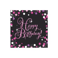 Serviettes Pink Birthday 16,5 x 16,5 cm - 16 pcs.