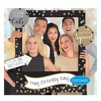 Cadre photobooth personnalisable avec bulles de champagne - 76,2 x 88,9 cm