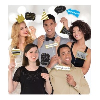 Kit photobooth Bulles de champagne - 13 pcs.