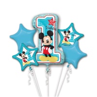 Kit ballon du 1er anniversaire de Mickey - Anagramme - 5 pcs.