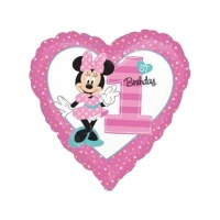 Ballon en forme de coeur Minnie numéro 1 48 cm - Anagramme