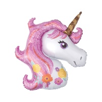 Ballon Silhouette XL licorne rose 83 x 73 cm - Anagramme