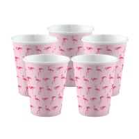 Flamingo Hawaiian Cups 250 ml - 8 unités