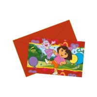 Invitations Dora l'exploratrice - 6 pcs.