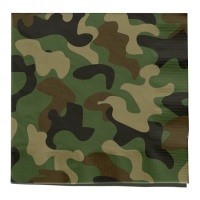 Serviettes de table Camouflage militaire 16,5 x 16,5 cm vert - 16 pcs.
