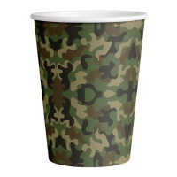 Gobelets verts camouflage militaire - 8 pcs.