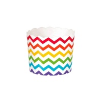 Caissettes à cupcakes avec chevrons multicolores - 24 unités