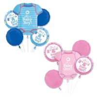 Bouquet de ballon fête Blue Baby - Anagramme - 5 pcs.