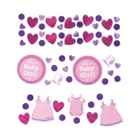 Confettis de fête pour bébé rose 34 g