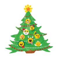 Globe pour arbre de Noël avec boules Emoticon 83 x 86 cm - Anagram