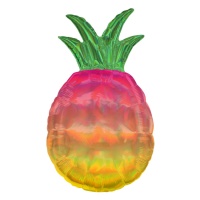 Ballon XL ananas tropical avec dégradé irisé 43 x 78 cm - Anagramme