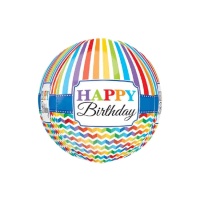 Ballon orbz Happy Birthday Rainbow 38 x 40 cm - Anagramme