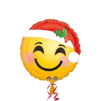 Ballon rond Père Noël Emoji 43 cm - Anagramme