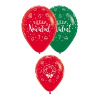 Ballons de Noël en latex 30 cm - Sempertex - 12 pcs.