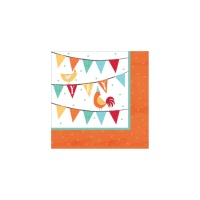 Serviettes de table La ferme Joyeuse 12,5 x 12,5 cm - 16 pcs.