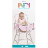 Kit chaise haute pour premier anniversaire avec danseuse rose et or