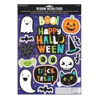 Autocollants pour fenêtres Halloween Trick or Treat - 17 pcs.