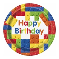 Assiettes Lego Happy Birthday 23 cm 8 unités