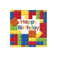 Serviettes Lego Happy Birthday 16,5 x 16,5 cm - 16 pcs.