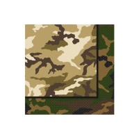 Serviettes de table Camouflage militaire 16,5 x 16,5 cm - 16 pcs.